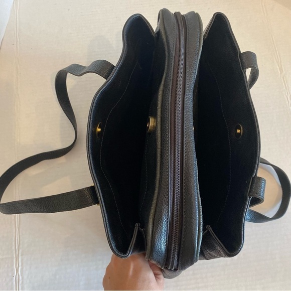 Francesco Biasia Vintage Black Italian Leather Handbag - Picture 9 of 16